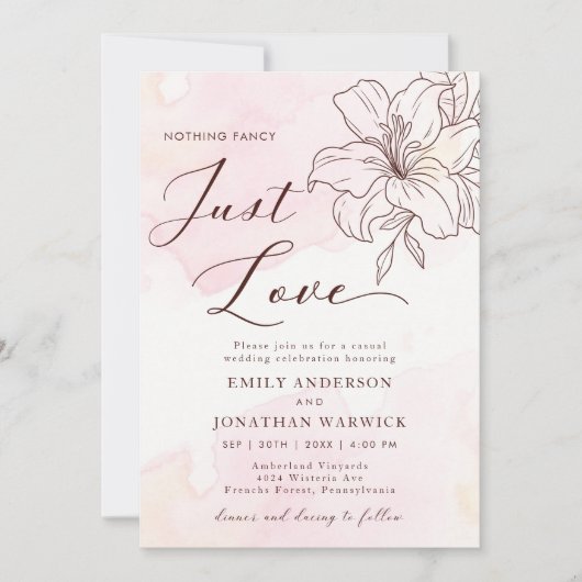 Moderne Vintage Blumenhochzeit Einladung (Vorderseite)