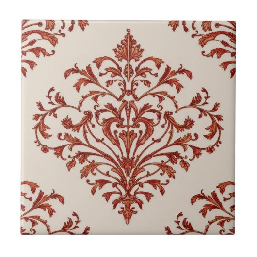 Moderne Vintage-Blumenmuster 3 Fliese (Vorderseite)
