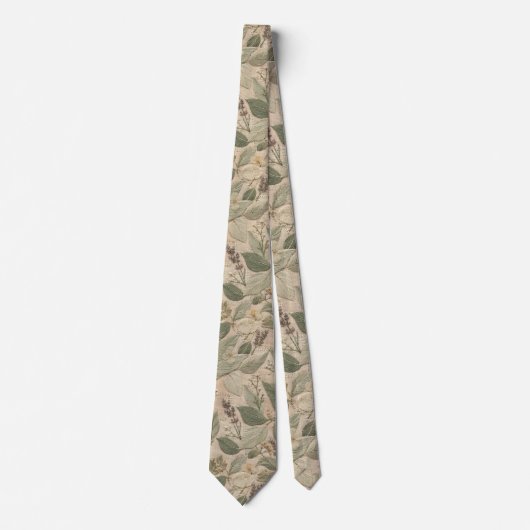 Moderne Vintage-Blumenmuster-Krawatte Krawatte (Vorderseite)