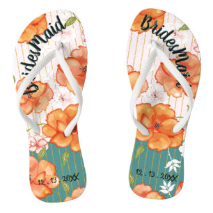 Moderne Vintage Blumenüberseeische Gastgeschenk Ho Badesandalen