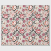 Moderne Vintage Blütenpracht Geschenkpapier (Flach)