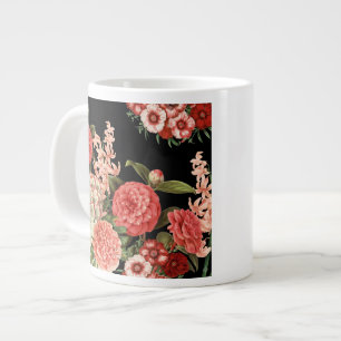 moderne Vintage botanisch-rosa Blume Jumbo-Tasse
