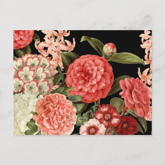 moderne Vintage botanisch-rosa Blume Postkarte