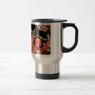 moderne Vintage botanisch-rosa Blume Reisebecher