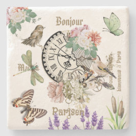 Moderne vintage botanische Abbildungen und Illustr Steinuntersetzer