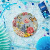 moderne Vintage botanische Blume Pappteller (Party)