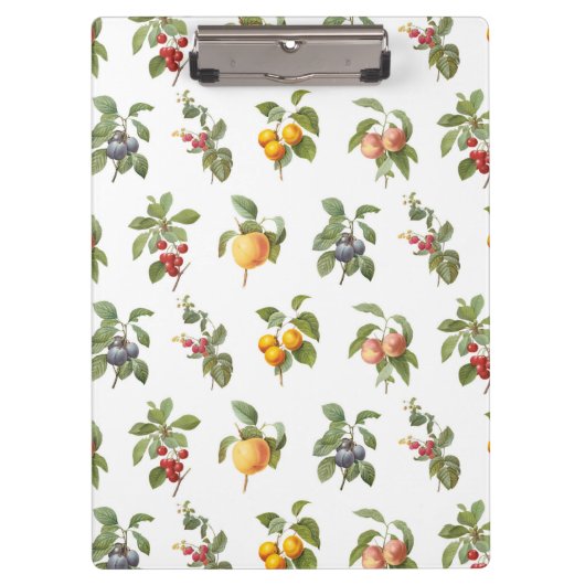moderne vintage botanische Früchte Klemmbrett (Vorderseite)