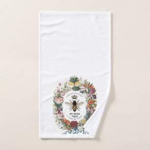 MODERNE VINTAGE-BOTANISCHE KÖNIGIN-BIENE HANDTUCH