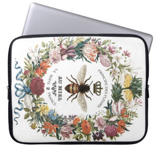MODERNE VINTAGE-BOTANISCHE KÖNIGIN-BIENE LAPTOPSCHUTZHÜLLE