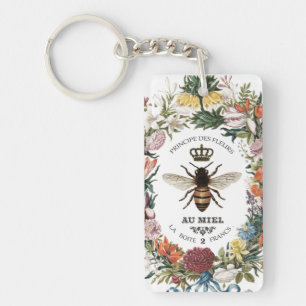 MODERNE VINTAGE-BOTANISCHE KÖNIGIN-BIENEN SCHLÜSSELANHÄNGER