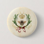 Moderne Vintage Botanische Königin Button (Vorderseite)