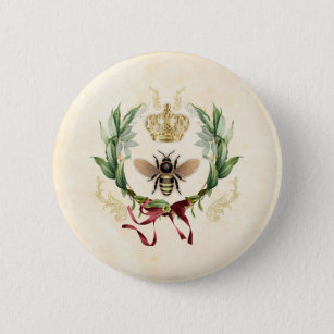 Moderne Vintage Botanische Königin Button