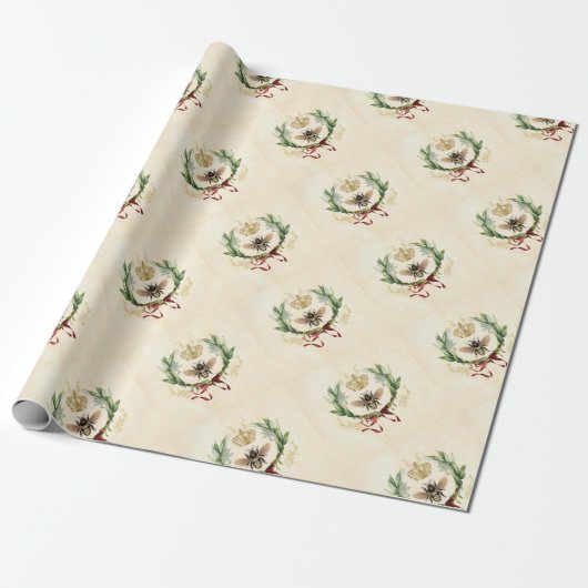 Moderne Vintage Botanische Königin Geschenkpapier (Ungerollt)