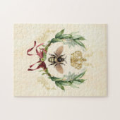 Moderne Vintage Botanische Königin Puzzle (Horizontal)