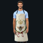 Moderne Vintage Botanische Königin Schürze<br><div class="desc">Modernes Vintages botanisches Bienenhoniginsekt,  Retro-Vintages,  elegantes Blattwerk,  blühender botanischer Blumengarten,  Blumenblättern im Sommer,  Veranschaulichung der luxuriösen Aquarellfarbe,  Kronenkratzennektar,  niedliche schöne Buzz-Schönheit ,  Gelbe Flügel Blume Tier,  Goldwild Honigbiene,  Insektenhonigbug , </div>