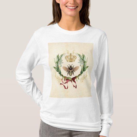 Moderne Vintage Botanische Königin T-Shirt (Vorderseite)