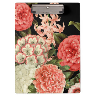 moderne Vintage botanische rosa Blumen Klemmbrett