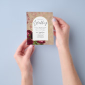 Moderne Vintage botanische Rote Rosen zum Hochzeit Flyer (Gruppe)