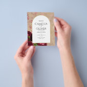 Moderne Vintage botanische Rote Rosen zum Hochzeit Flyer (Gruppe)