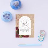 Moderne Vintage botanische Rote Rosen zum Hochzeit Flyer (Einzeln)