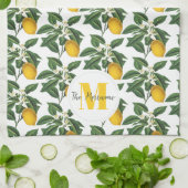 Moderne Vintage botanische Zitronen Geschirrtuch (Gefaltet)