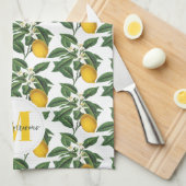 Moderne Vintage botanische Zitronen Geschirrtuch (Viertel Falte)