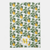 Moderne Vintage botanische Zitronen Geschirrtuch (Vertikal)