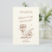 Moderne Vintage Braun-Brautüberdachungskarte Einladung (Stehend Vorderseite)