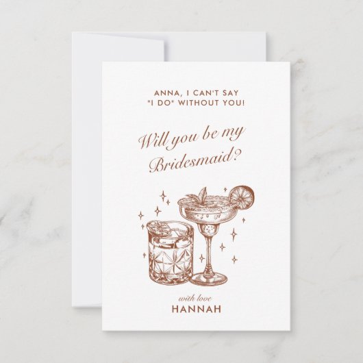 Moderne Vintage Braun-Brautüberdachungskarte Einladung (Vorderseite)