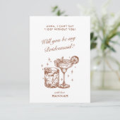 Moderne Vintage Braun-Brautüberdachungskarte Einladung (Stehend Vorderseite)