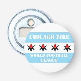 Moderne Vintage-Chicago-Fire-Flagge Flaschenöffner