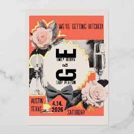 Moderne Vintage Collage aus dem Mittelalter Folieneinladung