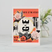 Moderne Vintage Collage aus dem Mittelalter Folieneinladung (Stehend vorne)