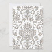 Moderne Vintage Damask Hochzeitsvorlage Einladung (Rückseite)