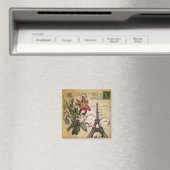 moderne Vintage Drehbücher lila Paris Eiffel Tower Magnet (In Situ (Geschirrspüler))