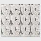 moderne vintage Eiffelturm Geschenkpapier (Flach)