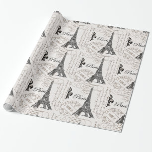 moderne vintage Eiffelturm Geschenkpapier