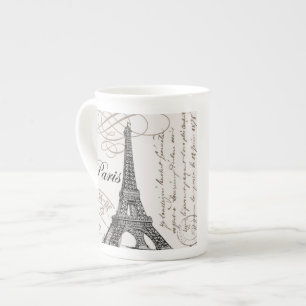 moderne vintage Eiffelturm Porzellantasse