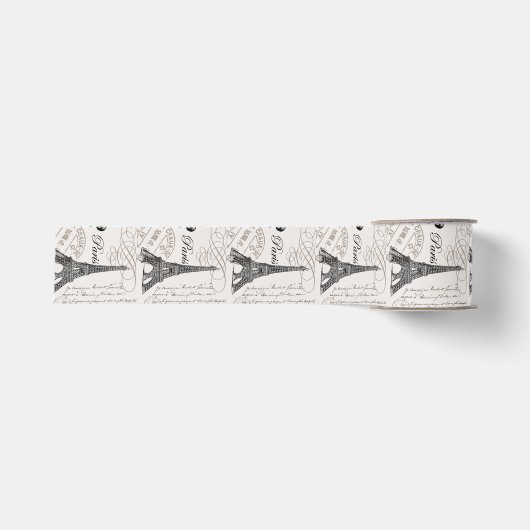 moderne vintage Eiffelturm Ripsband (Vorderseite)