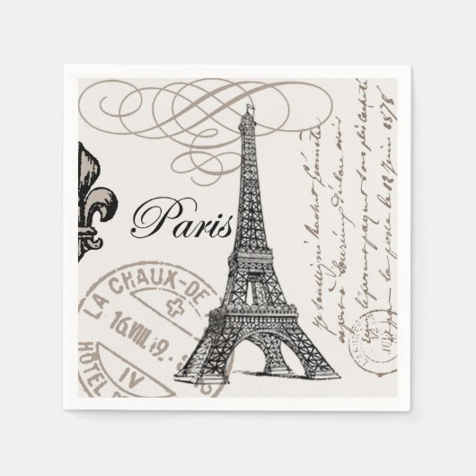 moderne vintage Eiffelturm Serviette (Vorderseite)