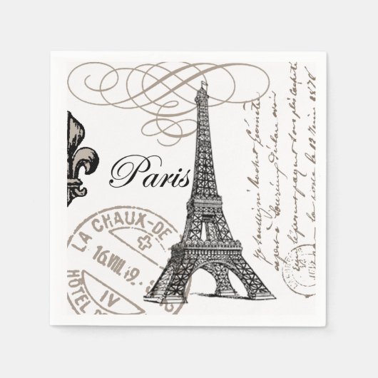 moderne vintage Eiffelturm Serviette (Vorderseite)
