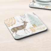 Moderne Vintage Elegante Winterwälder Untersetzer (Linke Seite)