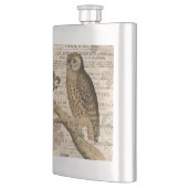 moderne Vintage Eule Flachmann (Links)