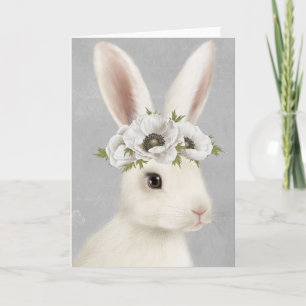 moderne vintage Farmhouse weiße Rabbit Karte