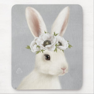 moderne vintage Farmhouse weiße Rabbit Mousepad