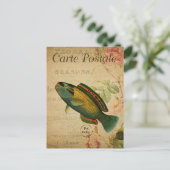 Moderne Vintage Fischcollage Postkarte (Stehend Vorderseite)