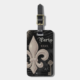 moderne vintage Fleur-de-Lis-Gepäckanhänger Gepäckanhänger