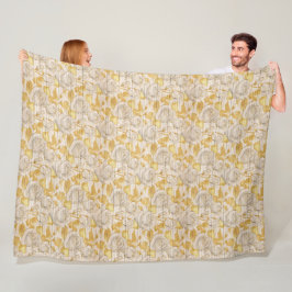 Moderne Vintage Flora auf Holz Trendy Populär Fleecedecke