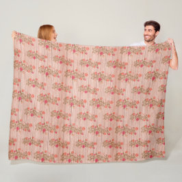 Moderne Vintage Flora auf Holz Trendy Populär Fleecedecke
