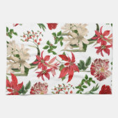 moderne vintage Floralien zum Feiertag Geschirrtuch (Horizontal)